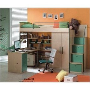 Full Size Loft Bed With Desk Visualhunt, Loft Bed With Desk And Shelf