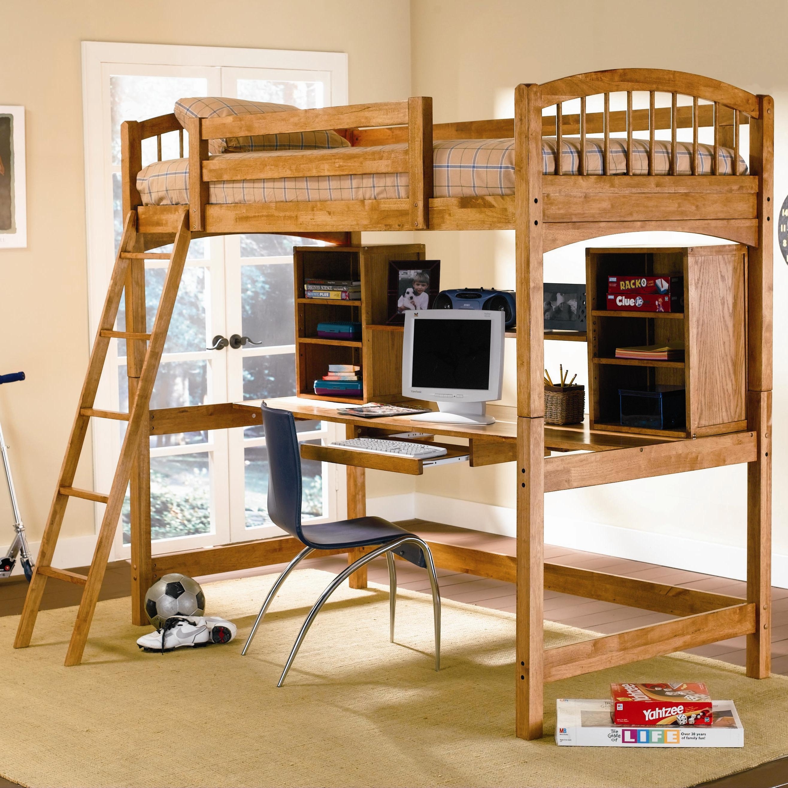 Full Size Loft Bed With Desk Visualhunt, Wood Frame Full Size Loft Bed With Desk