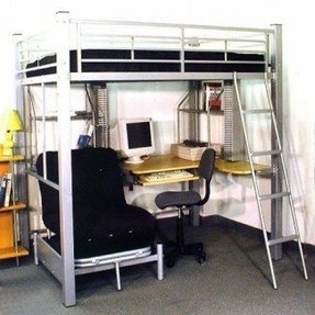 Full Size Loft Bed With Desk Visualhunt, How To Build A Twin Loft Bed With Desktop Computer