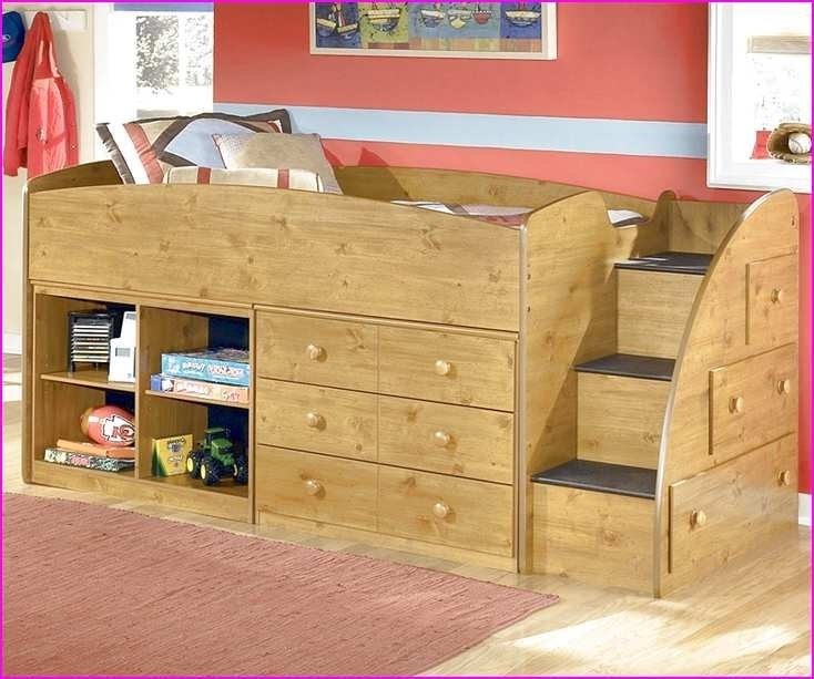 Full Size Loft Bed With Stairs Visualhunt, Loft Bed With Dresser Under