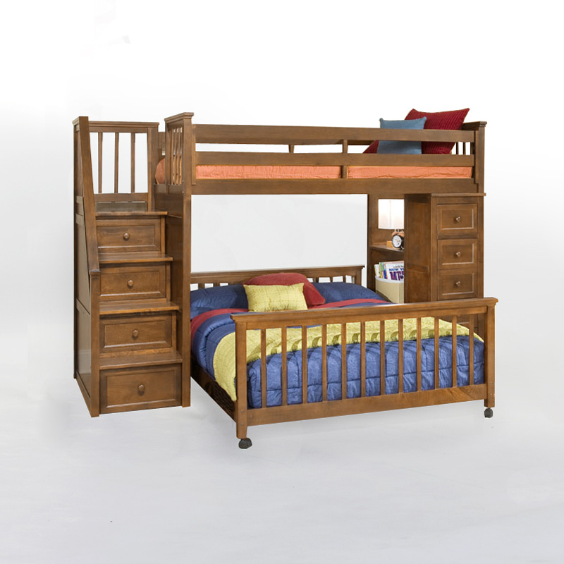Full Size Loft Bed With Stairs You Ll, Queen Bunk Bed With Stairs
