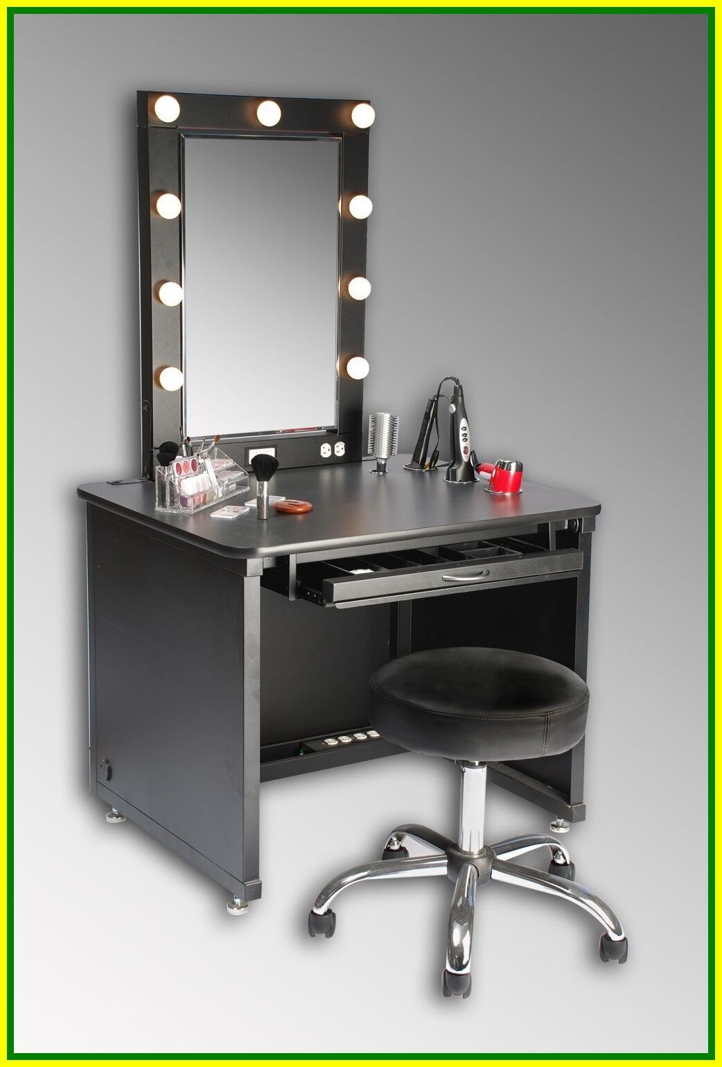 Makeup Vanity Table With Lighted Mirror, Modern Vanity Table With Lighted Mirror
