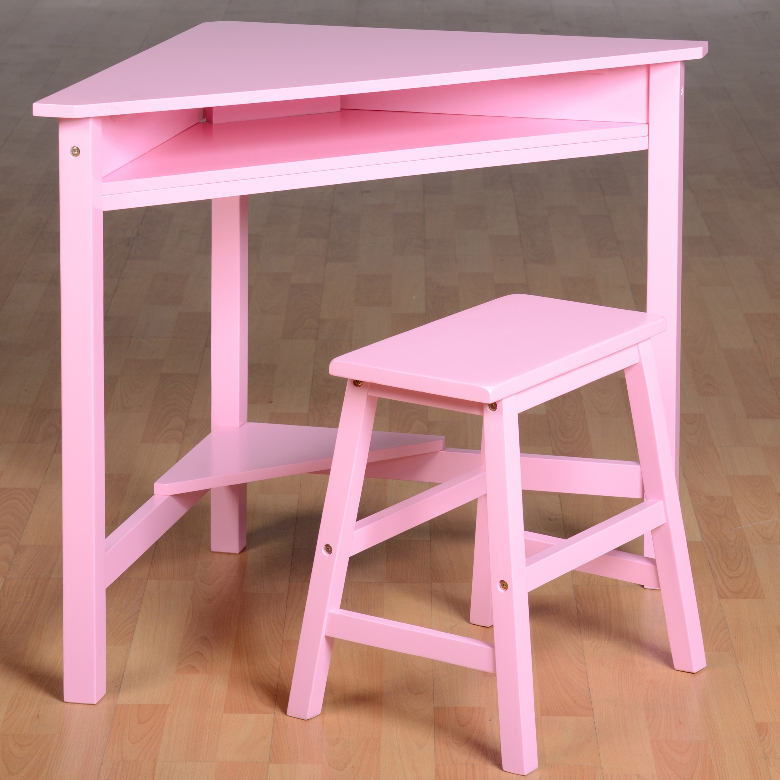 pink childs desk