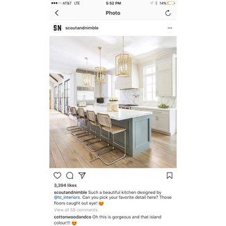 Gray Kitchen Island with Vintage Bar Stools - Transitional ...