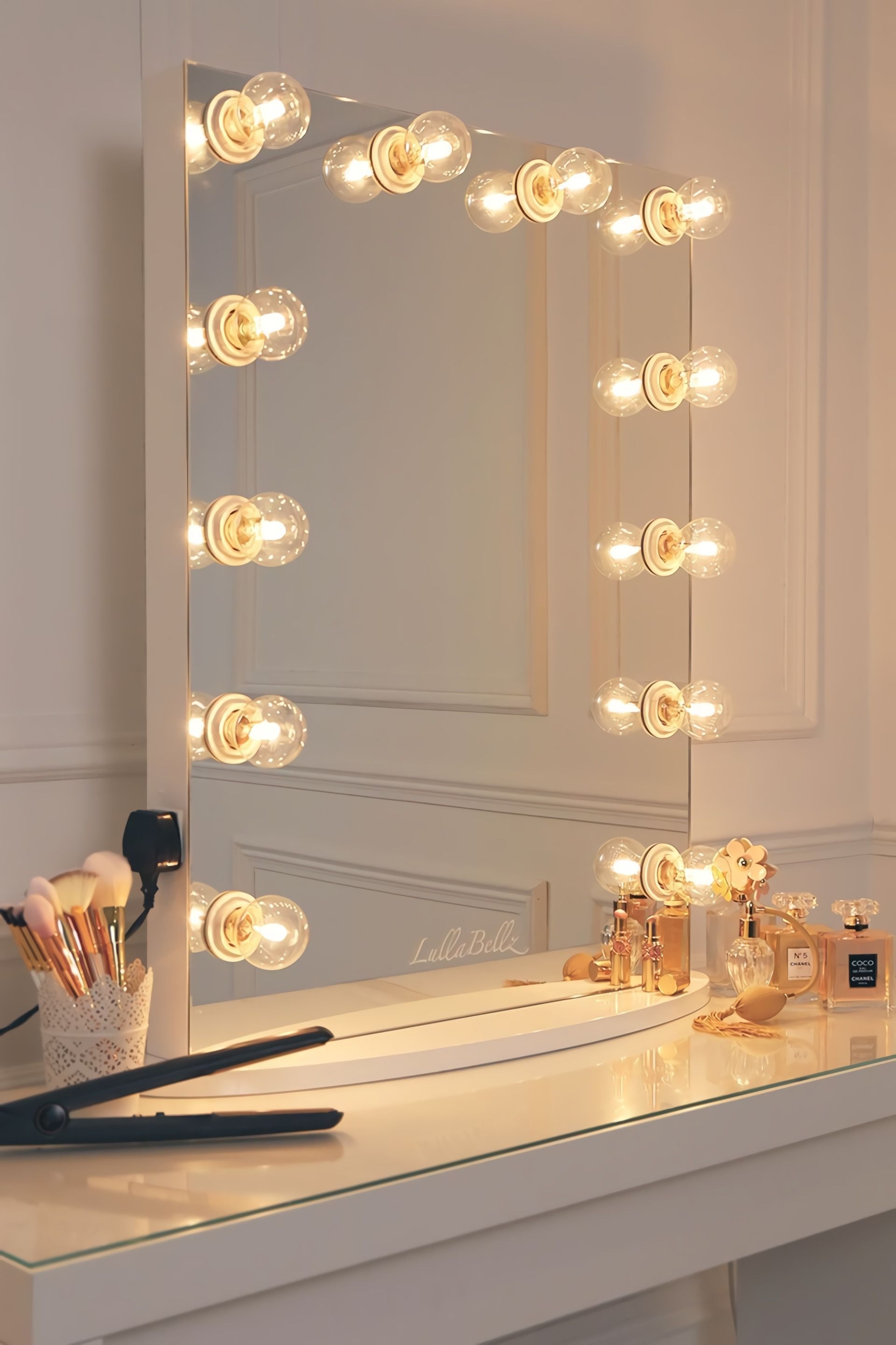 50 Vanity Mirror With Light Bulbs, White Vanity Mirror With Light Bulbs