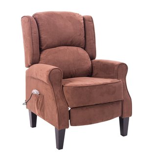 HomCom Heated Vibrating Suede Massage Recliner Chair