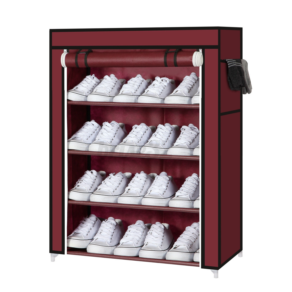 Home 4Tier Canvans Covers Shoes Storage Organizer Shoe ...