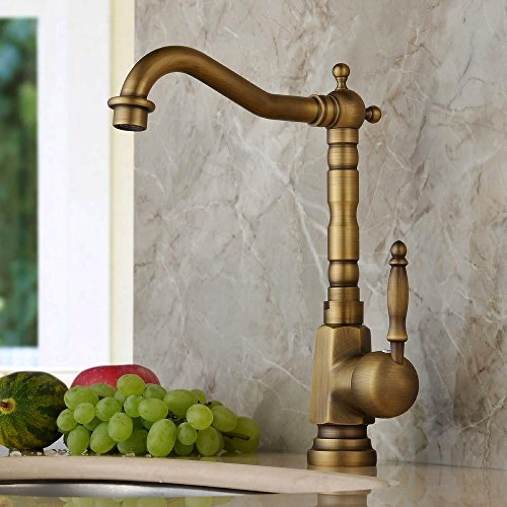 Home Built Antique Brass Finish Widespread Kitchen Sink Faucet Centerset Tap 