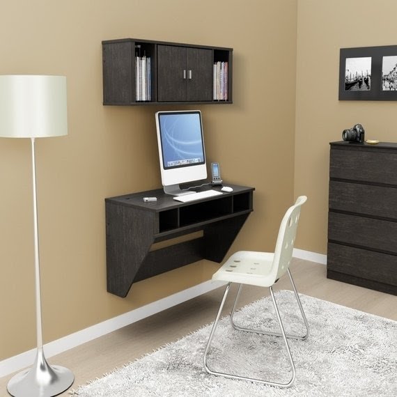 Home office furniture computer desk, floating desks wall ...
