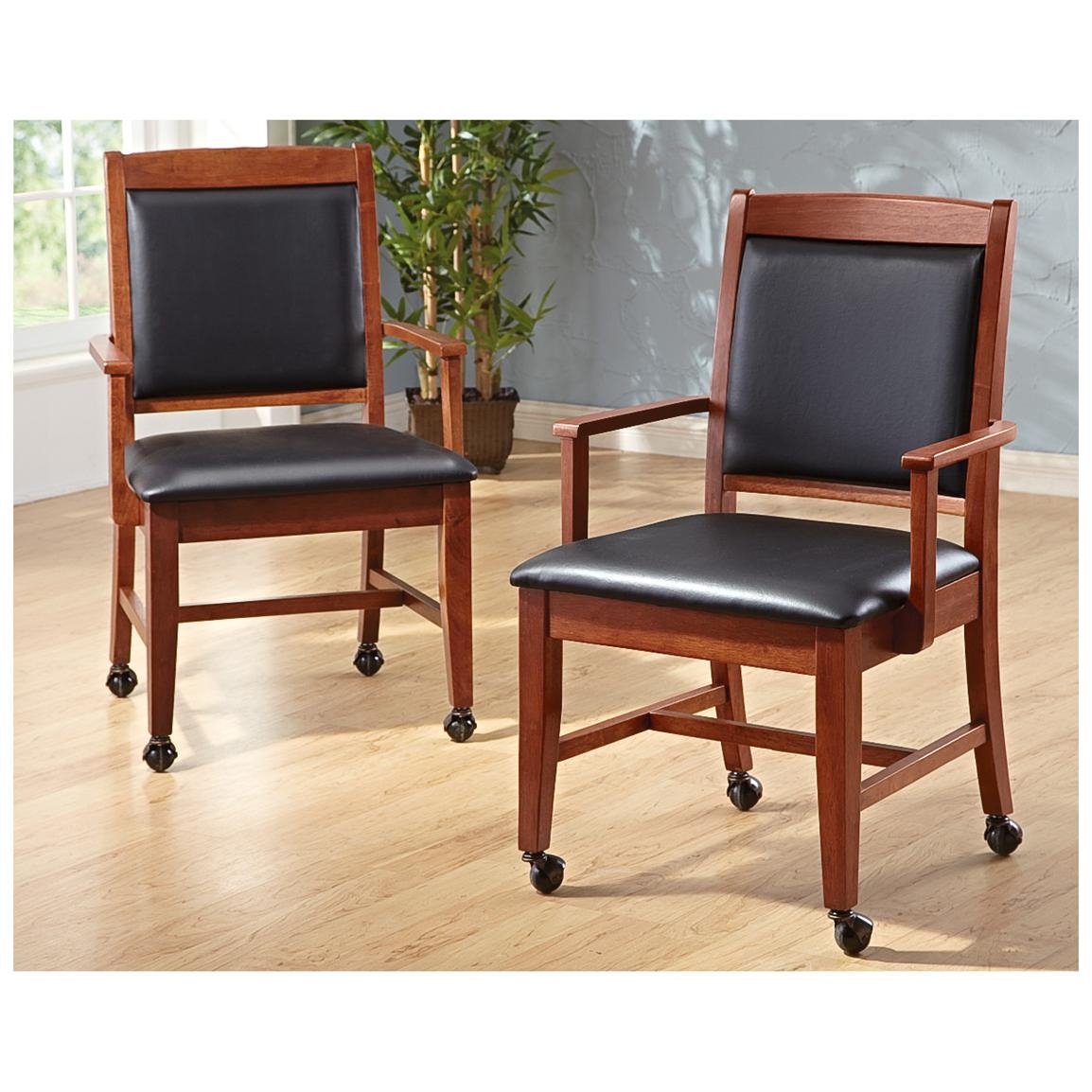 Dining Chairs With Casters Visualhunt, Padded Kitchen Chairs With Wheels