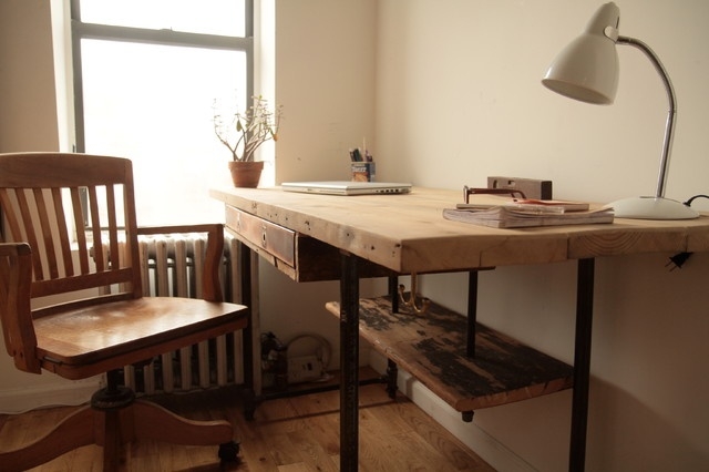 Industrial Reclaimed Wood Stand-Up Desk - Modern - Desks ...