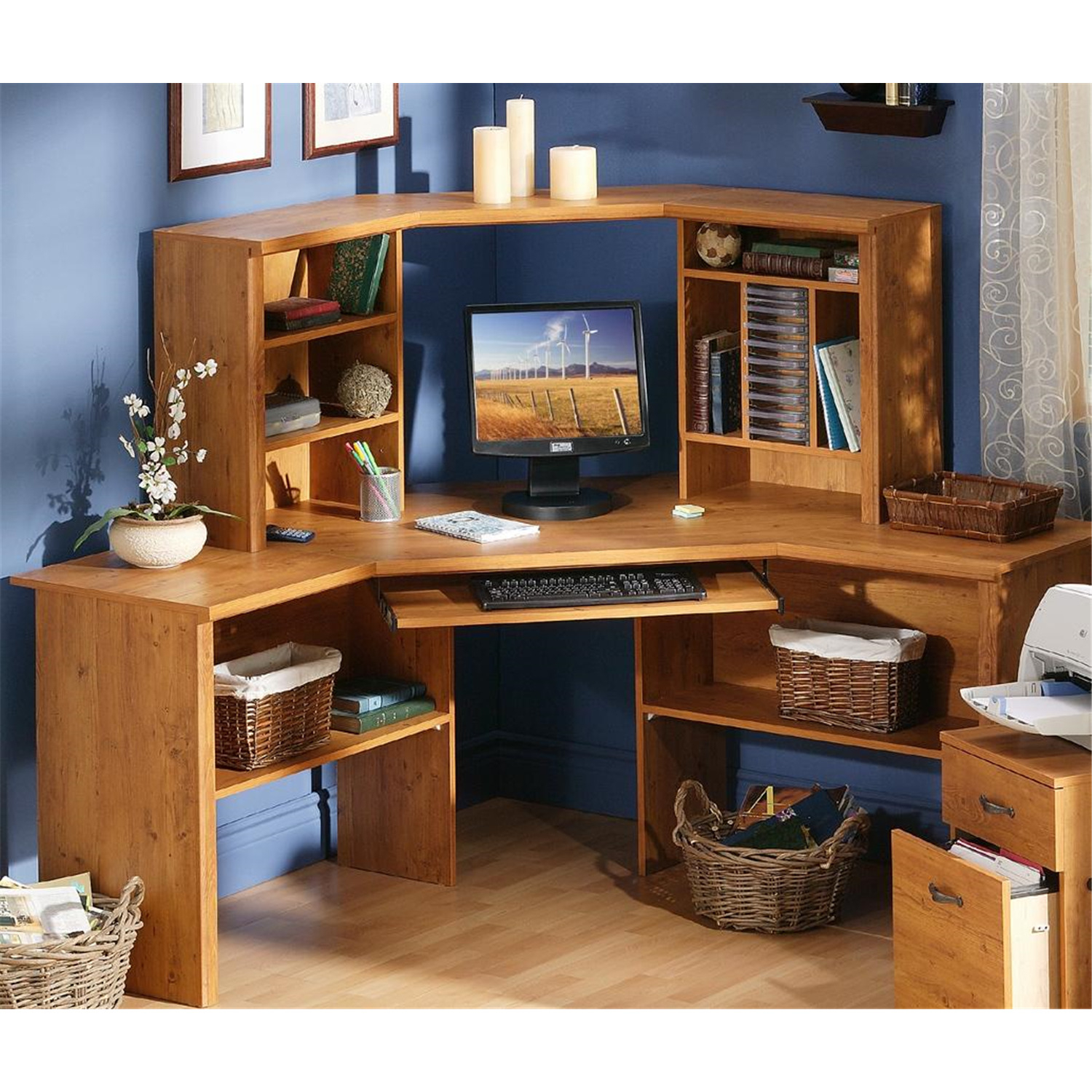 corner desk with hutch for home office