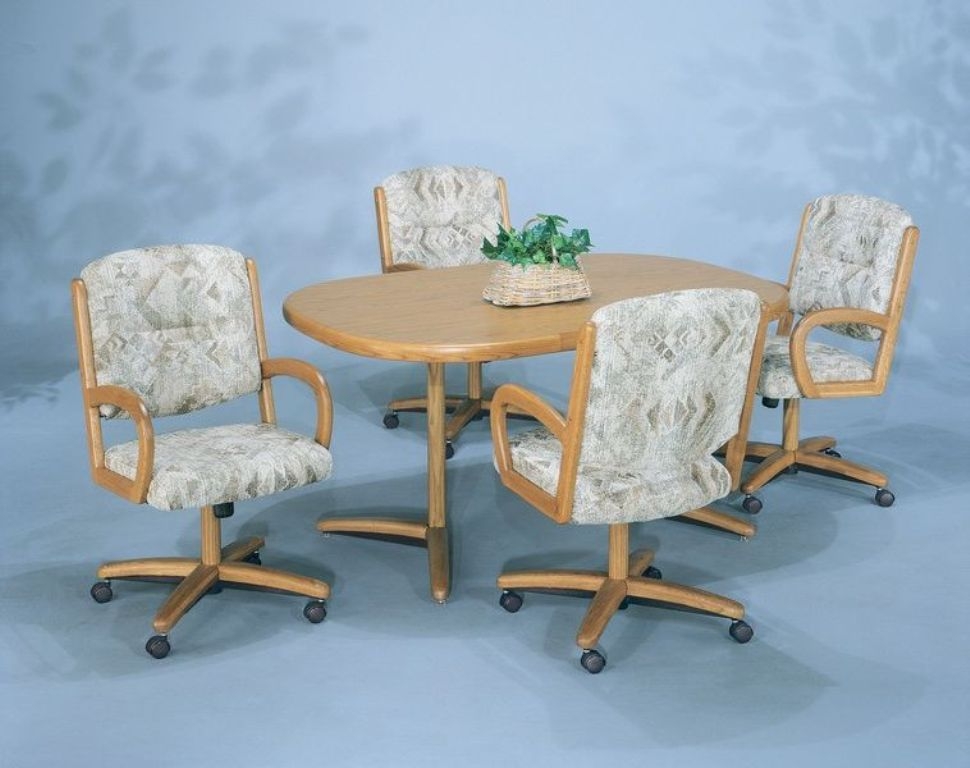 Dinette Sets With Caster Chairs, Dining Room Chairs With Wheels On Them
