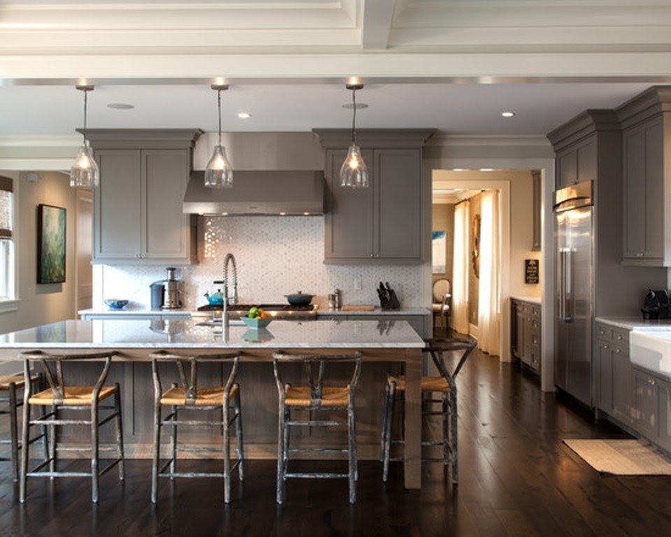 Kitchen Island With Bar Stools Visualhunt, How Tall Should A Kitchen Island Stool Be