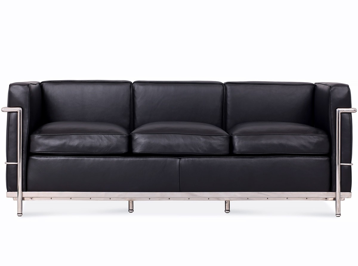 Le Corbusier LC2 Sofa 3 Seater Petit Confort (Platinum ...