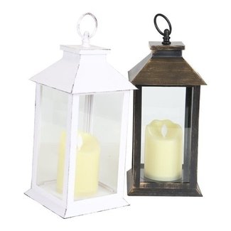 LED Lit Flickering Candle Lantern (Battery Powered)
