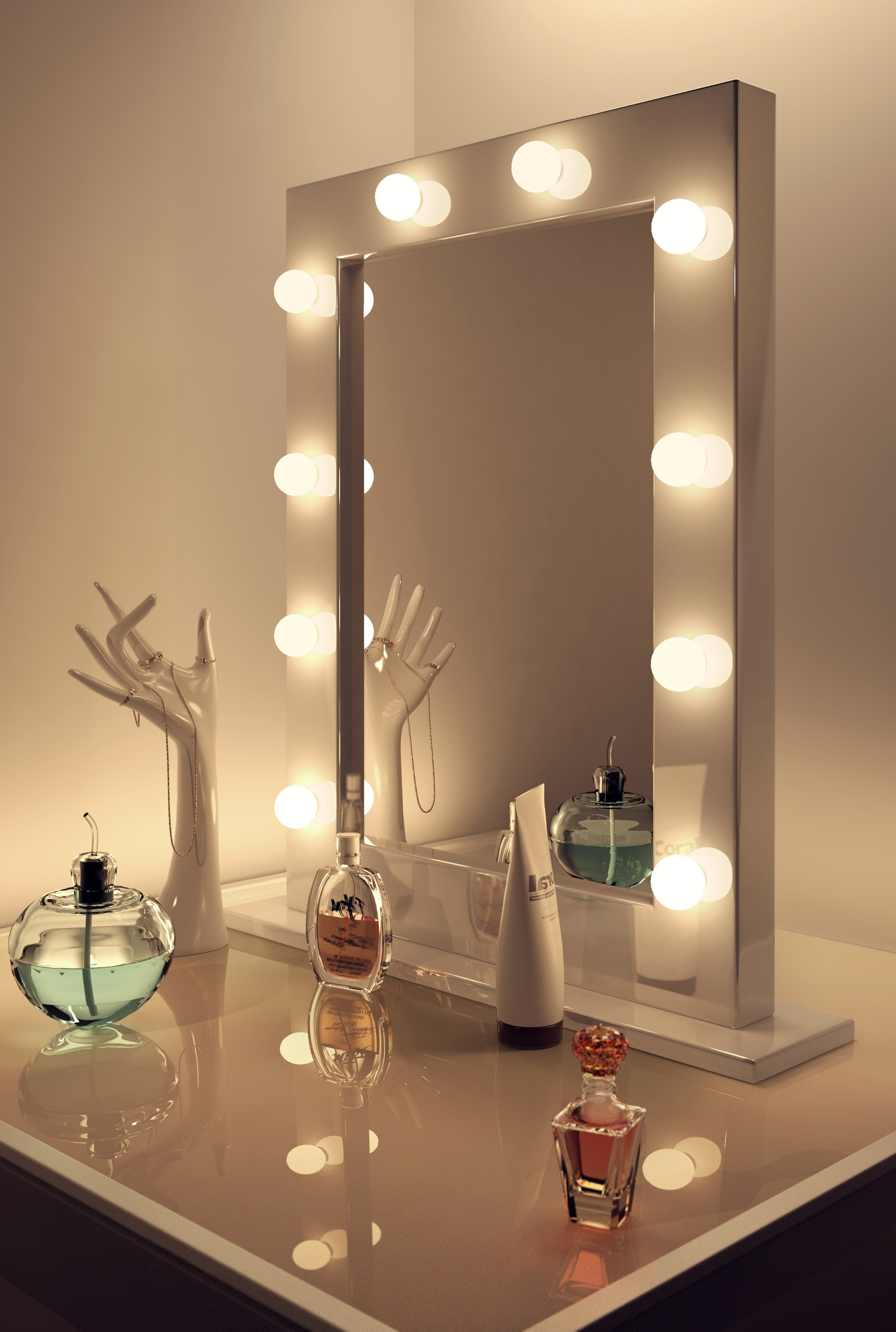 50 Vanity Mirror With Light Bulbs, Vanity Mirror With Lights Stand Up