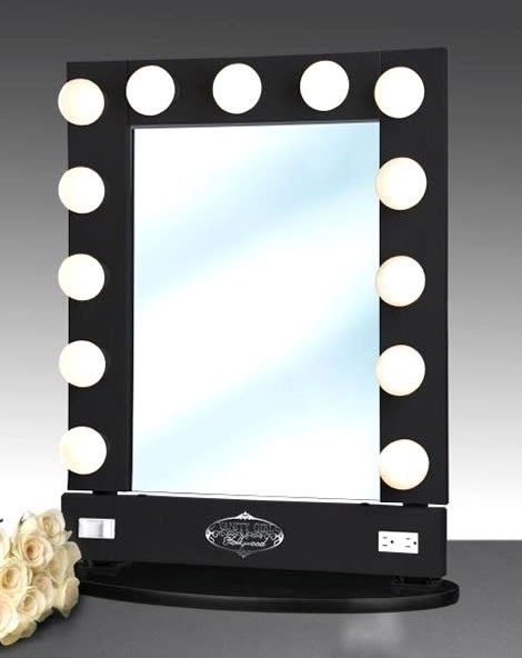 makeup mirrors with lights around them