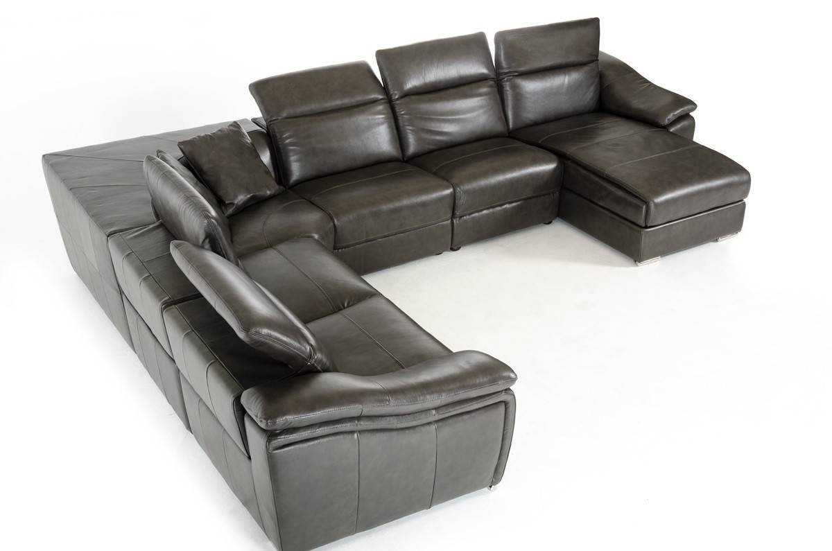 Modern Large Faux Leather Sectional Sofa L-Shape Couch Black Extra Wide Chaise 