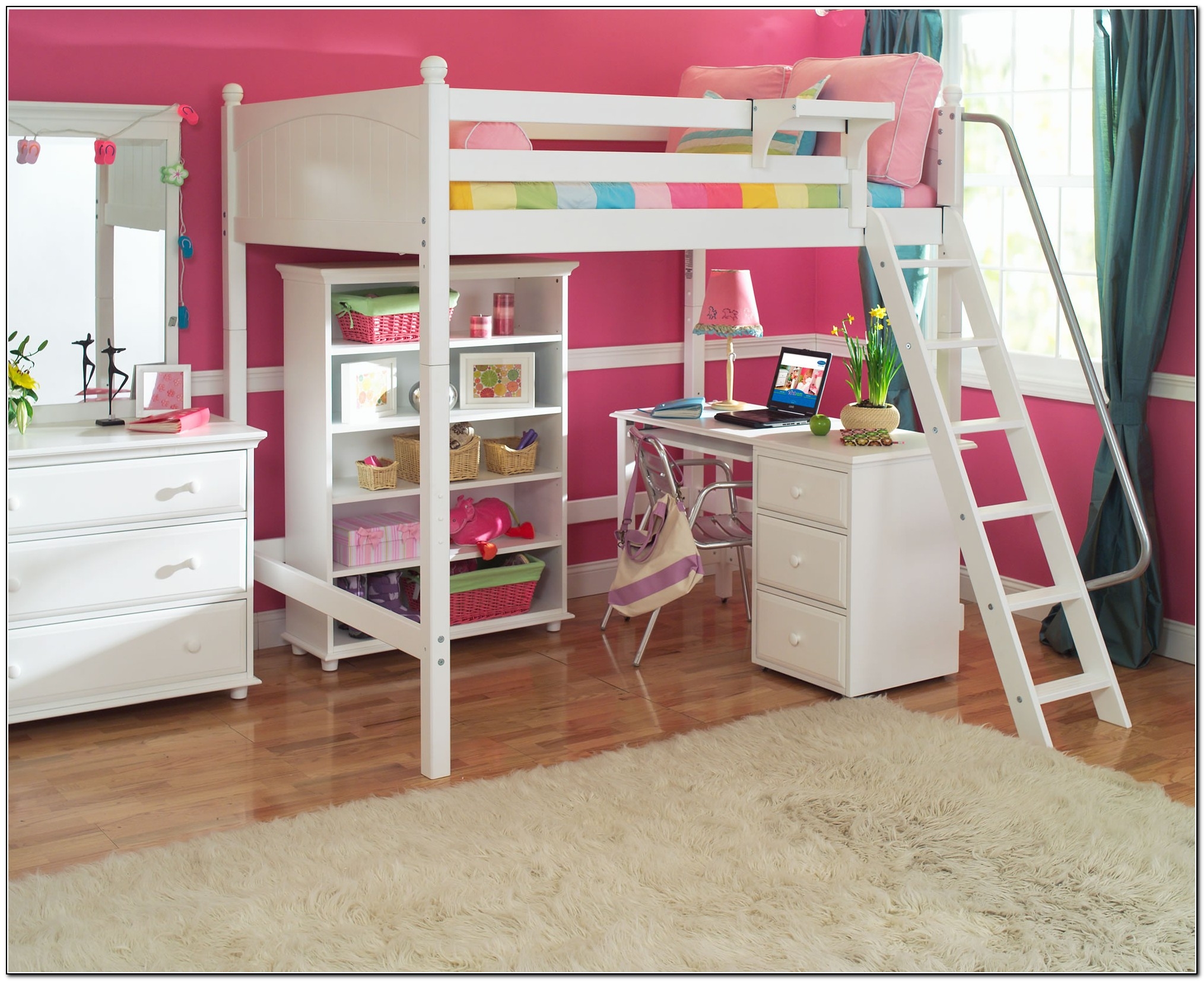 Full Size Loft Bed With Desk Visualhunt, Girls Bunk Bed Loft