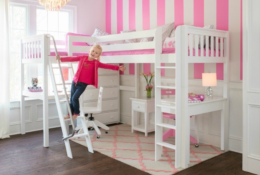 Full Size Loft Bed With Desk You Ll, Bunk Beds For Girls With Desk