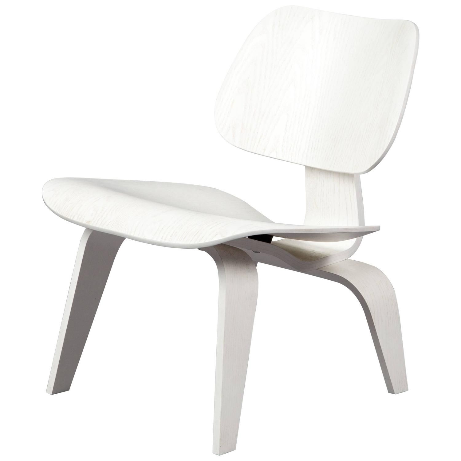 Lounge Chair Wood 'LCW' White Limited Edition, Eames Vitra ...