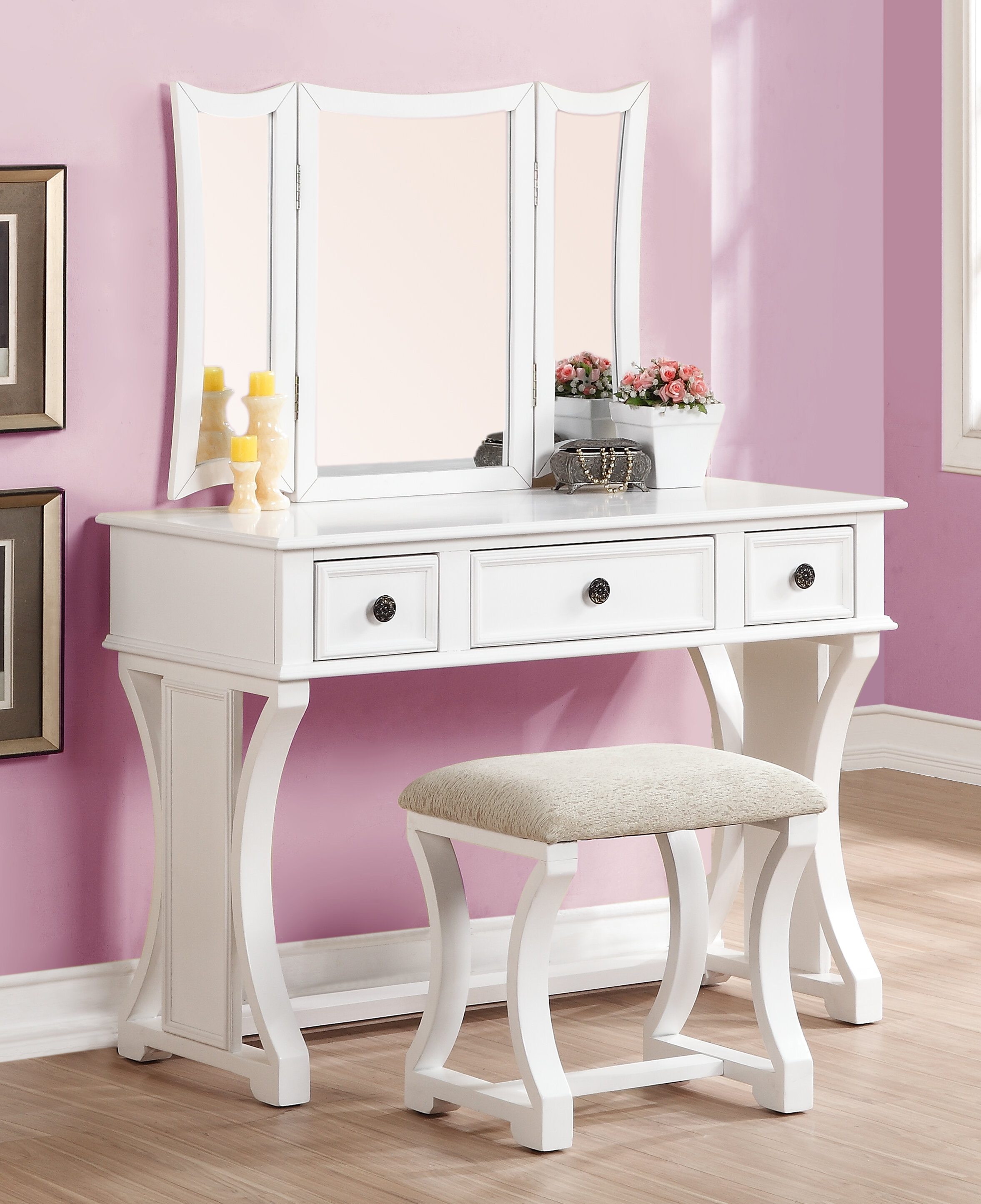 Lucca Vanity Set with Mirror
