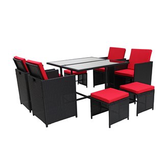 E Saving Table And Chairs Visual Hunt Modern 8 Piece E Saving Outdoor Furniture Dining Set Patio Rattan Table And Chairs