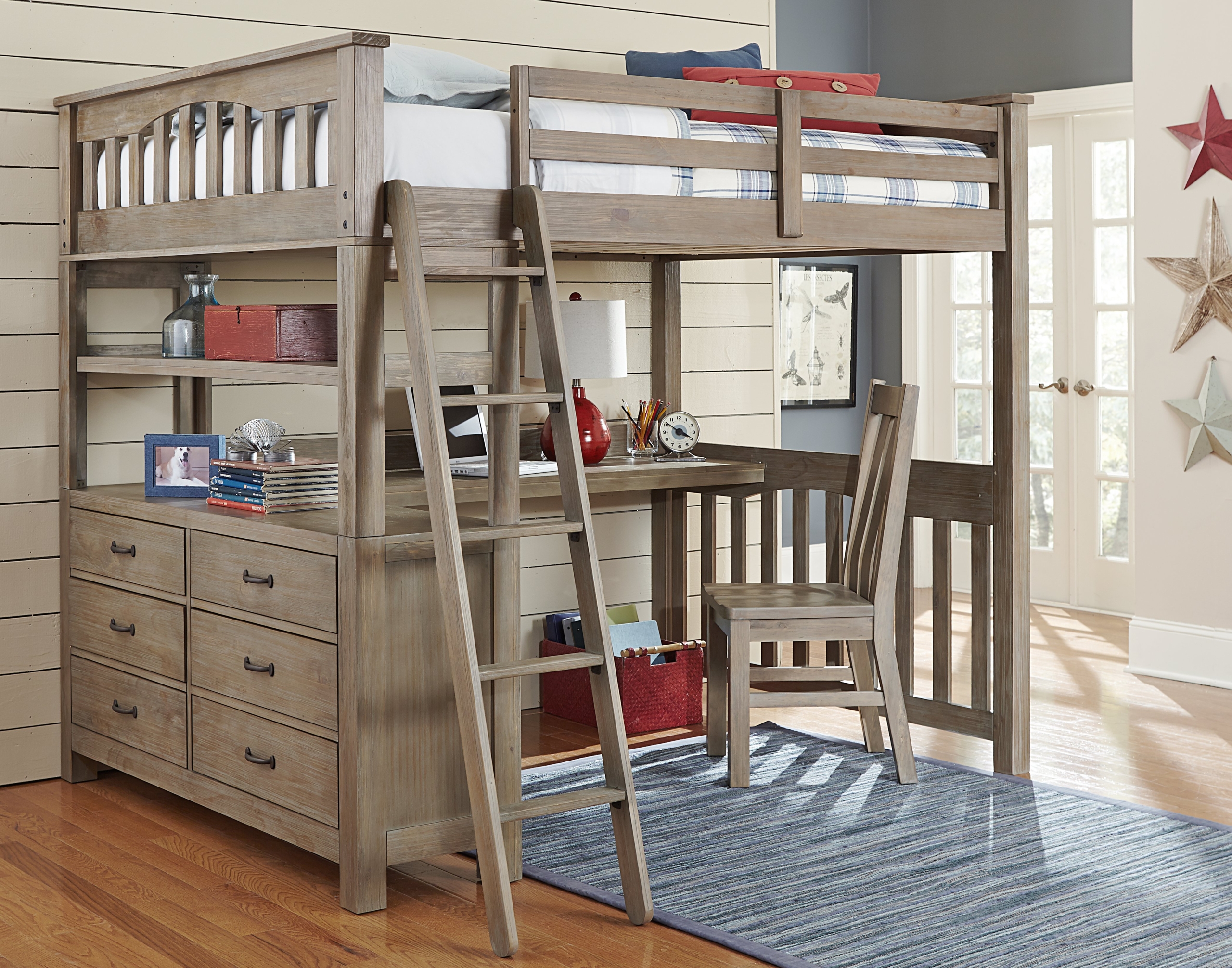 Full Size Loft Bed With Desk Visualhunt, Loft Bunk Bed With Desk And Storage