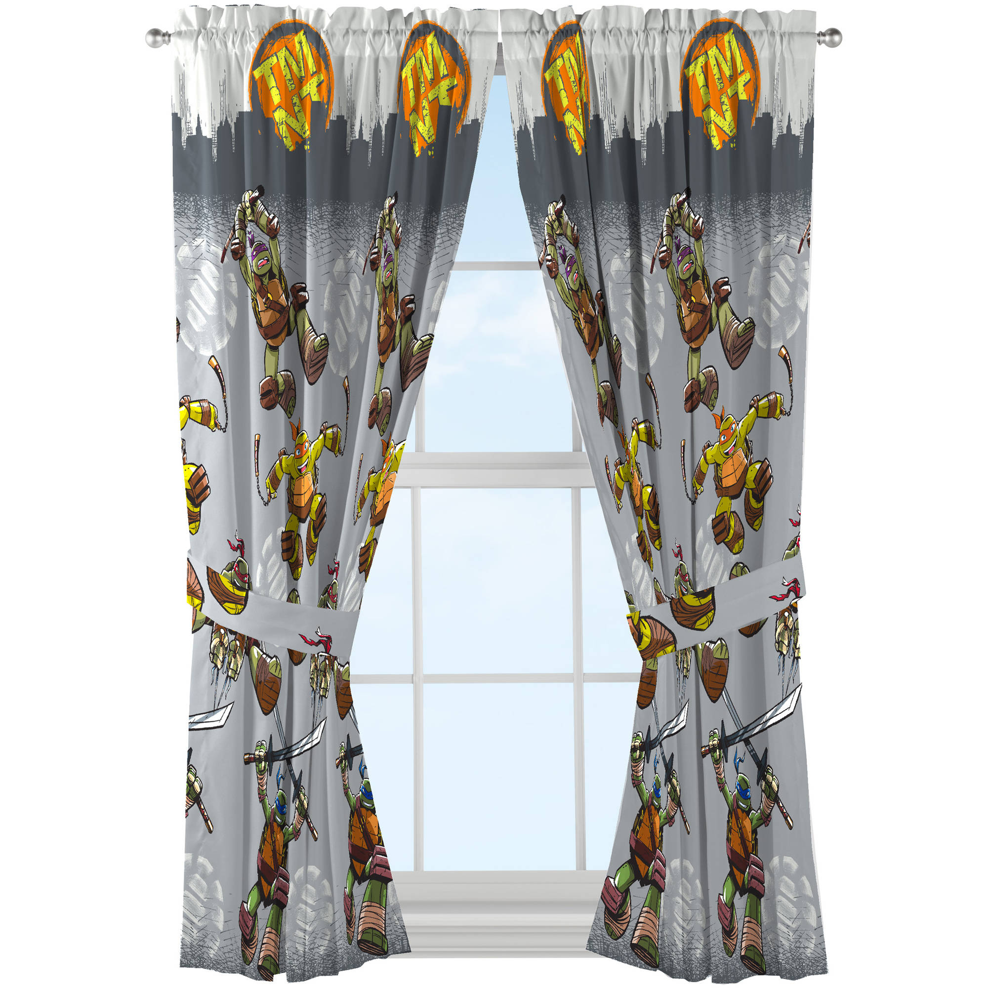 New 2016 Design - Teenage Mutant Ninja Turtles Window Panels Drapes Curtains, Set of 2, TMNT