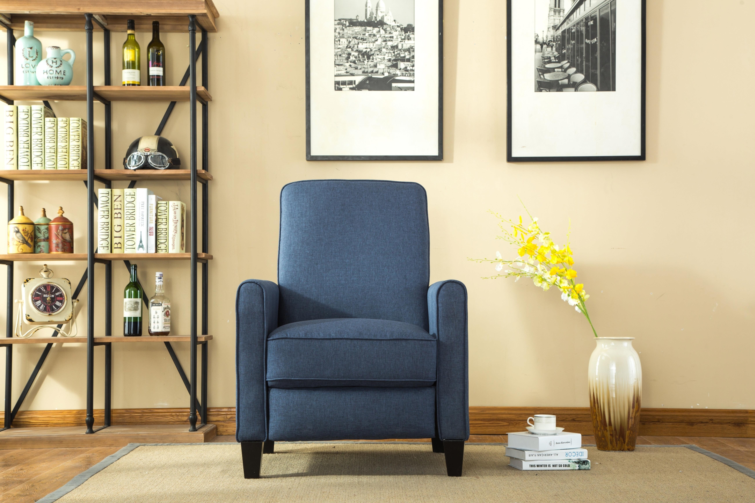 NHI Express Savannah Linen Push Back Full Arm Recliner