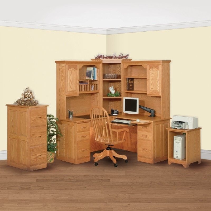 Corner Desk With Hutch Visualhunt, Corner Computer Desk With Filing Cabinet