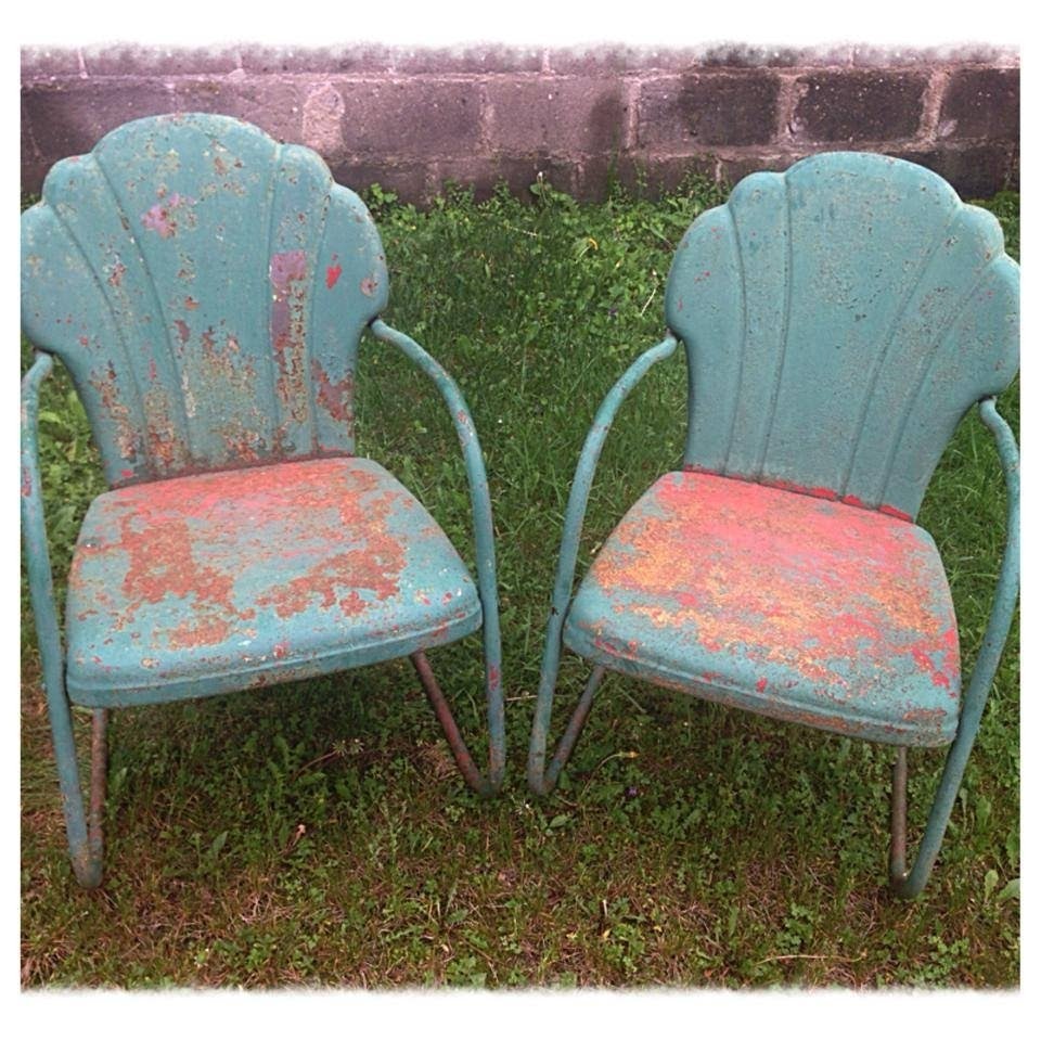 Vintage Metal Lawn Chairs Visualhunt, Vintage Outdoor Steel Furniture