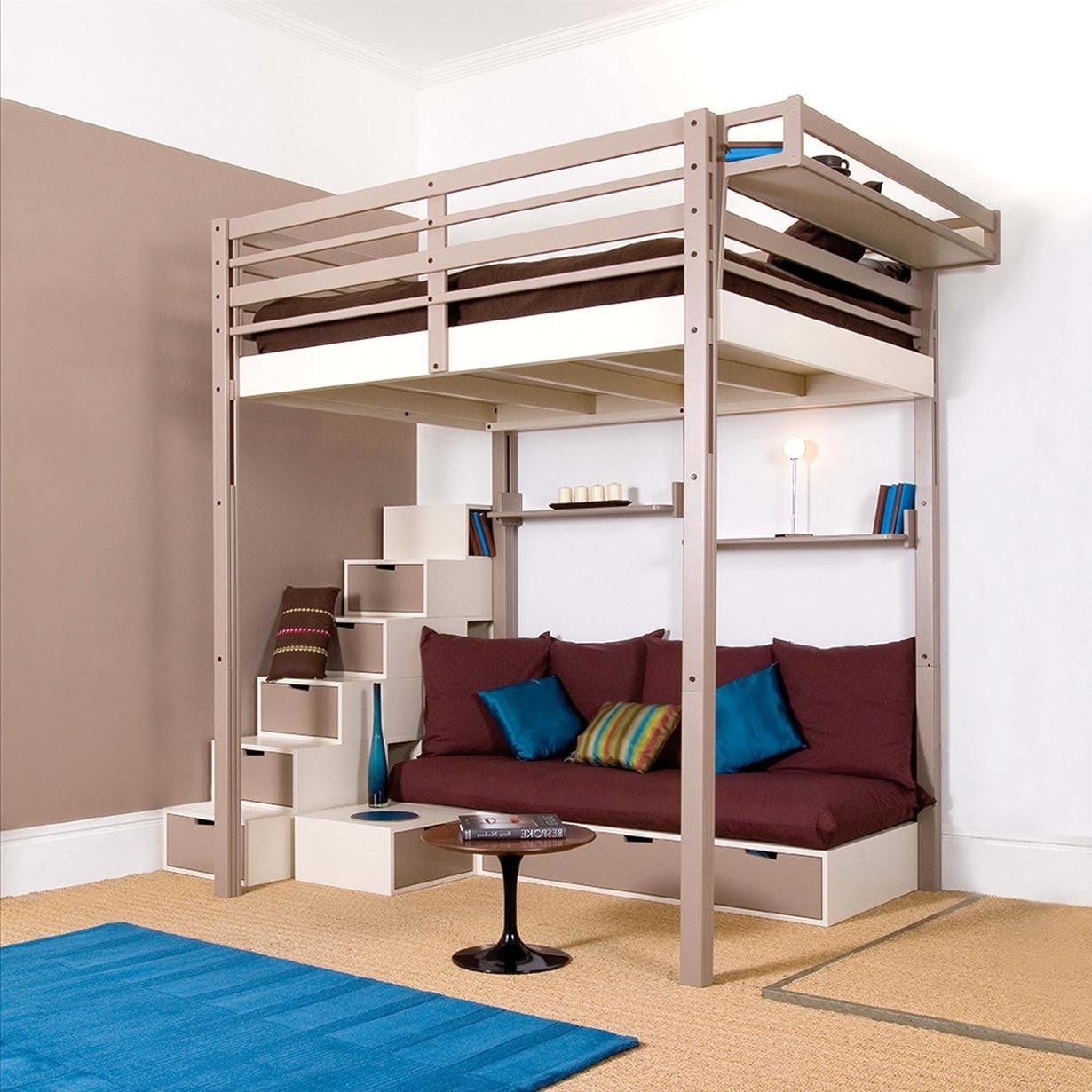 Full Size Loft Bed With Stairs Visualhunt, How To Make A Loft Bed Out Of Twine