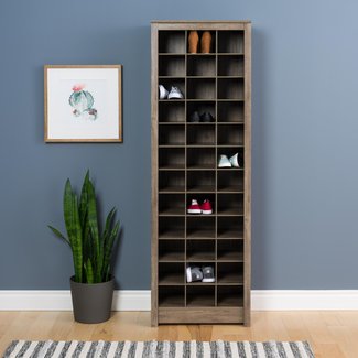 Prepac Space-Saving Shoe Storage Cabinet, Drifted Gray