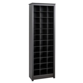 Prepac Space-Saving Shoe Storage Cabinet in Black