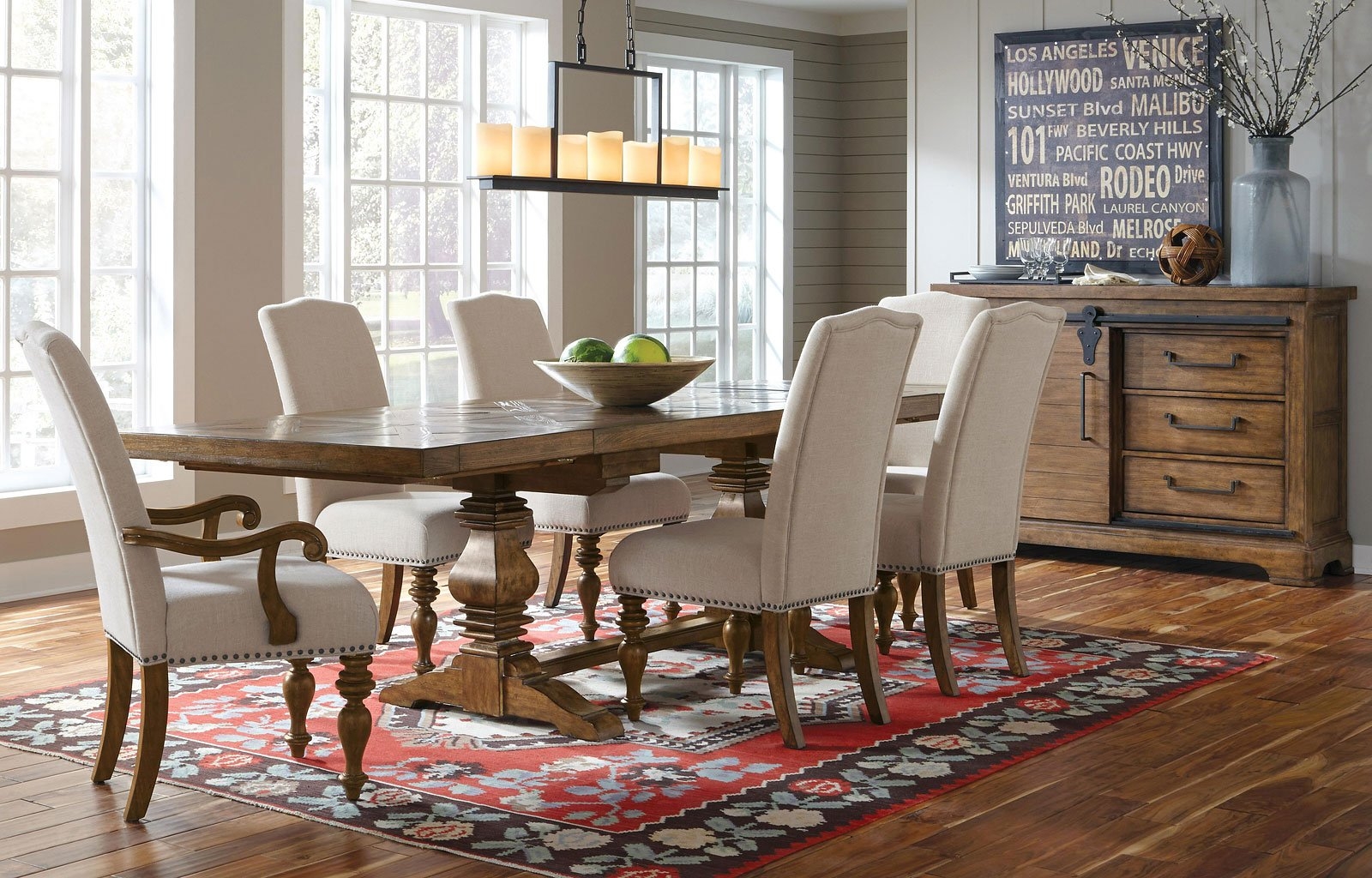 Pulaski American Attitudes X Pattern Double Pedestal Table