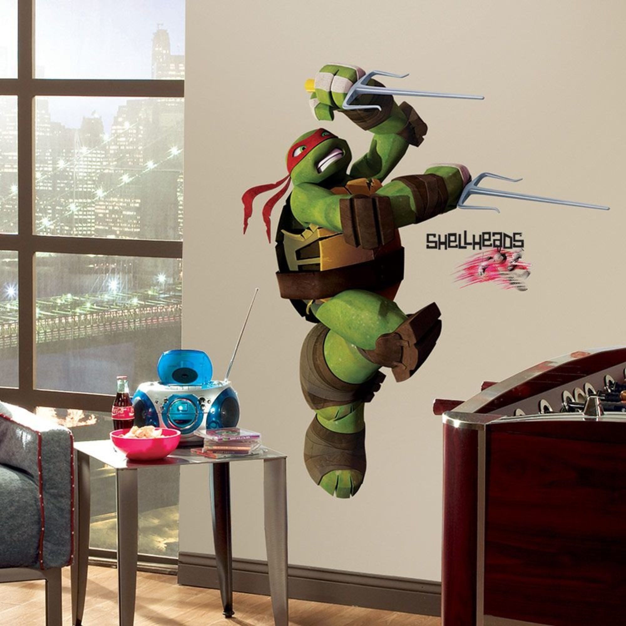Ninja Turtle Kids Wall Stickers Decal Teenage Mutant Leonardo Boys Bedroom Decor 