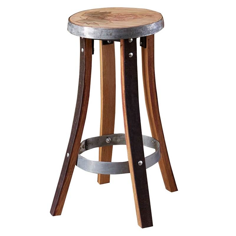 Recycled Barrel Stave Pub Stool Grape #17439