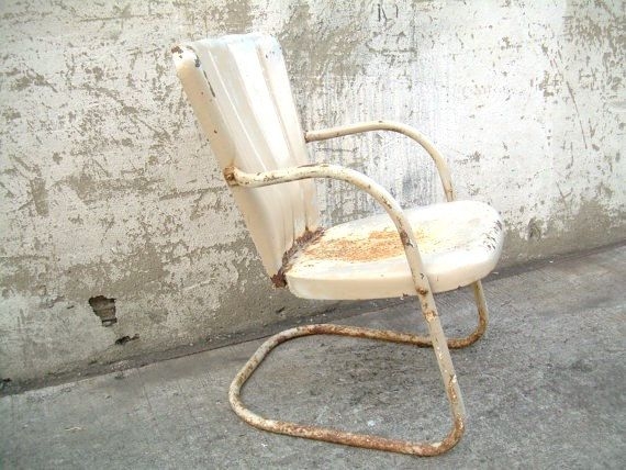 Retro Metal Lawn Chair Vintage Porch by TheArtifactoryStudio