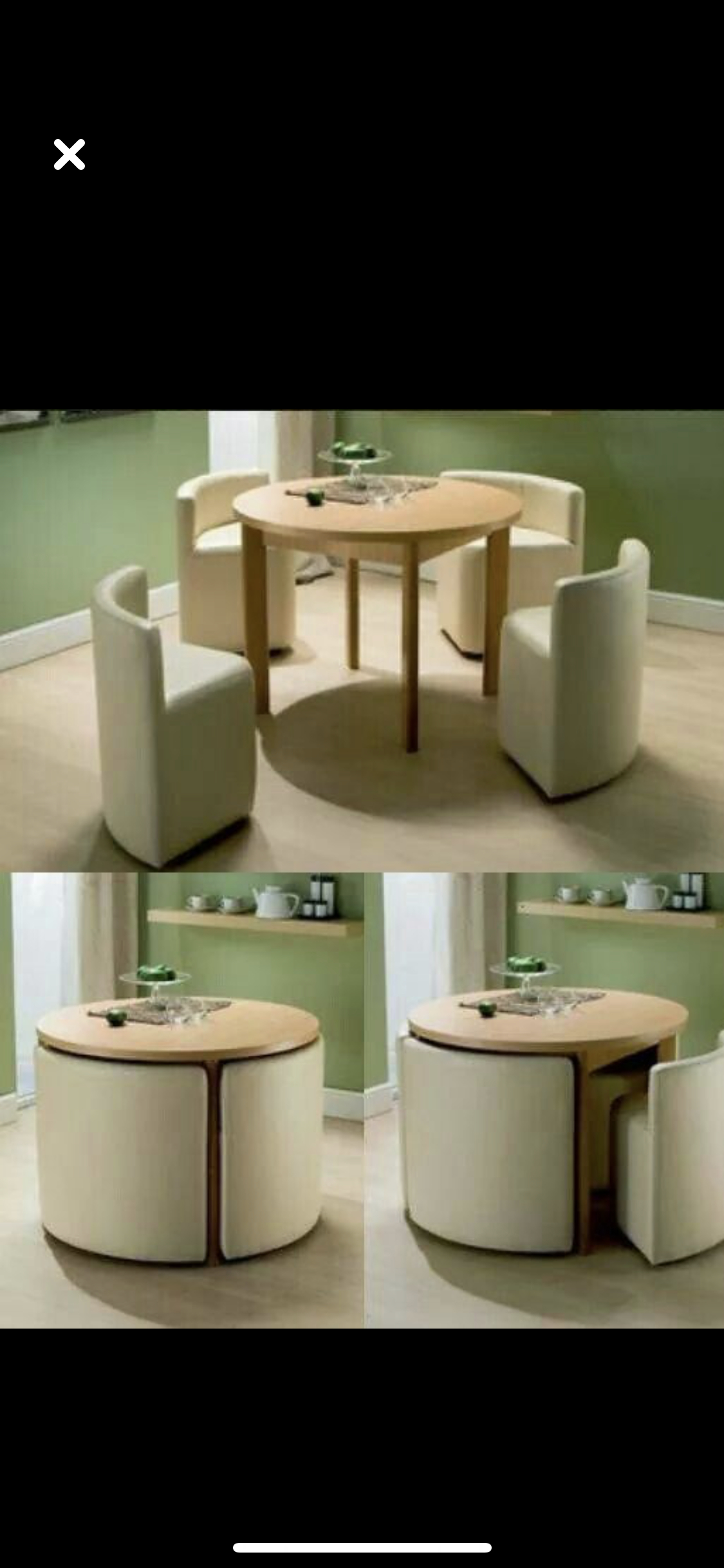 foldable table with chairs inside