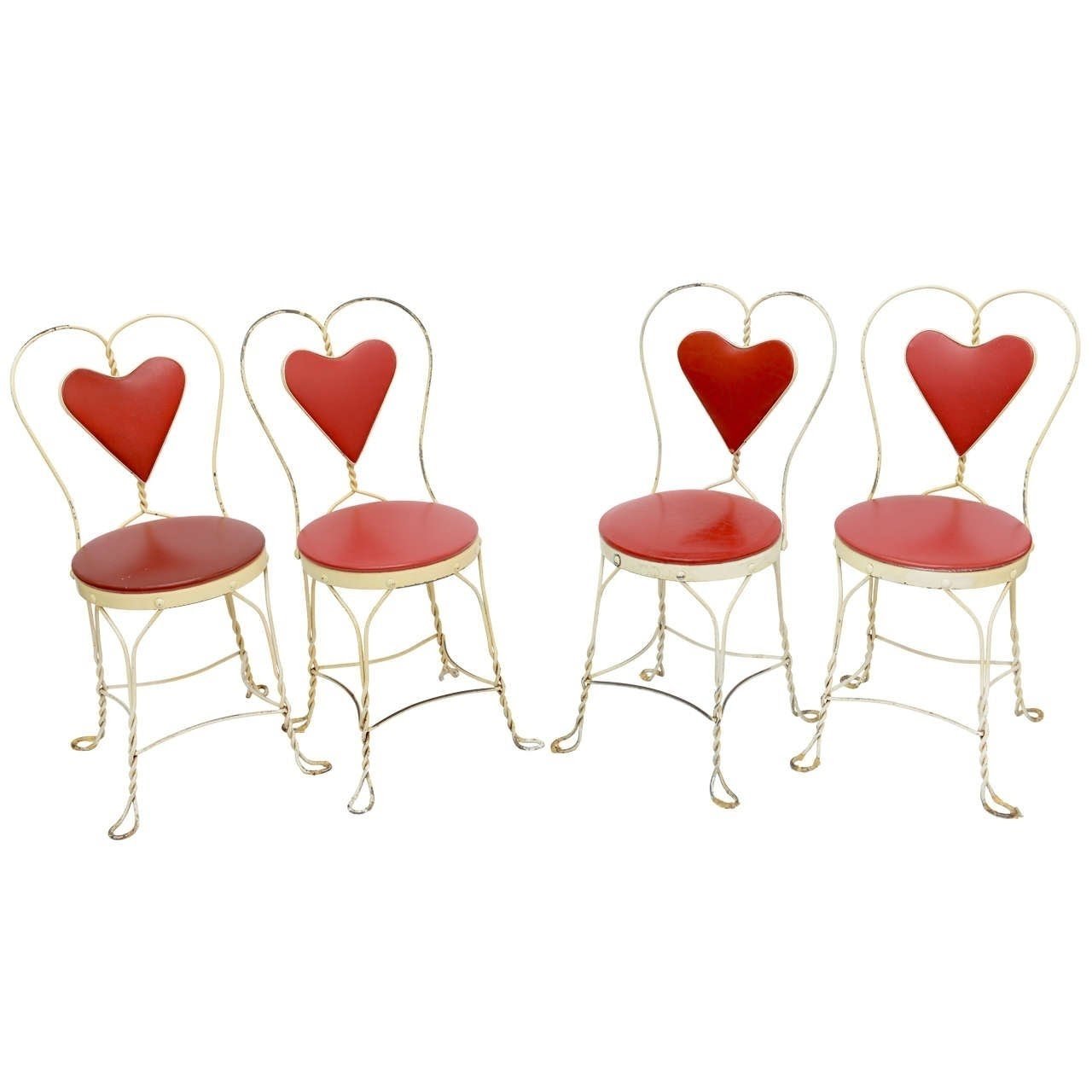 Set of 4 Antique Ice Cream Parlor Chairs at 1stdibs