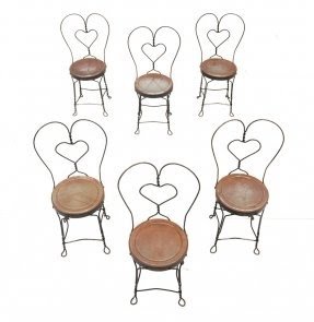 Set of Six Ice Cream Parlor Chairs : EBTH