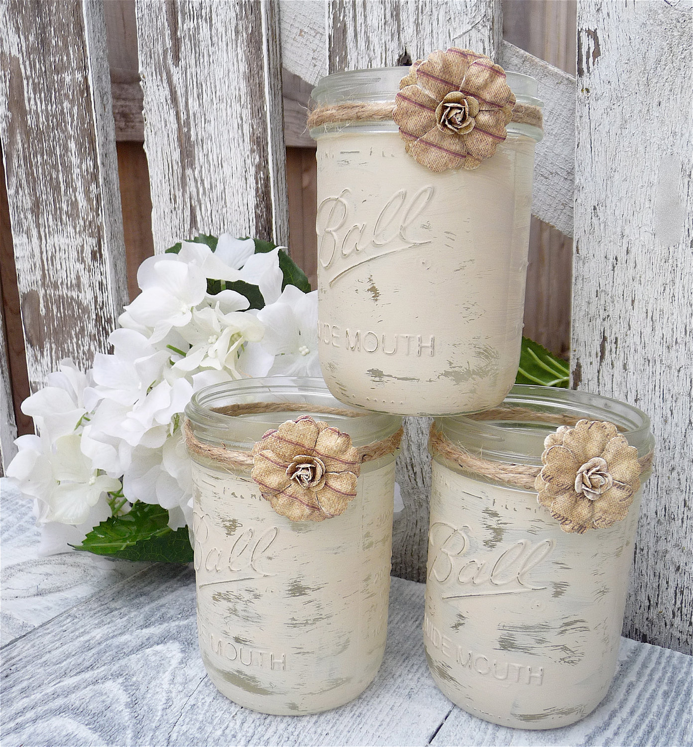 New Primitive French Country Chic MASON JAR LANTERN Candle Holder Shabby Rustic
