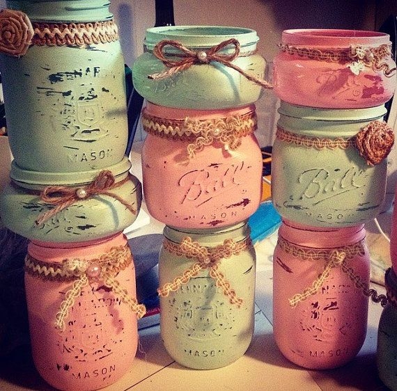 Shabby Chic Mason Jar Candles