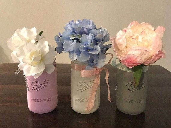 Shabby Chic Mason Jar set