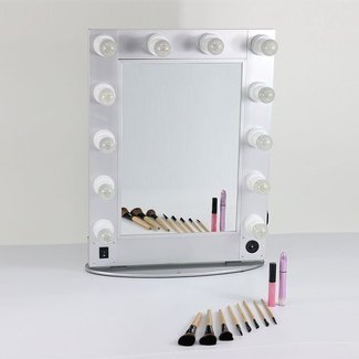 Silver and Black hollywood style mirror professional ...