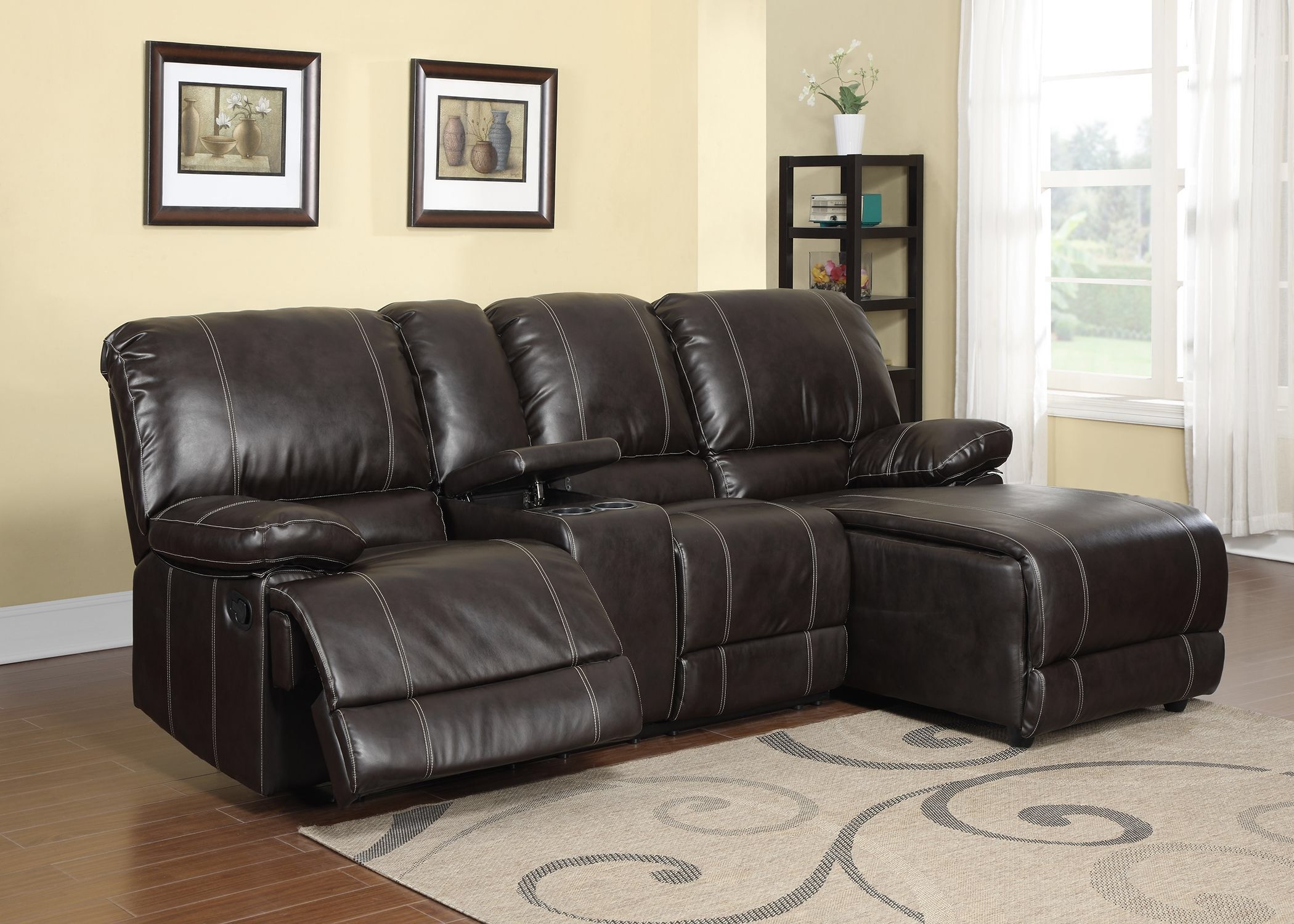 Small Sectional Sofa With Recliner, Reclining Leather Couch