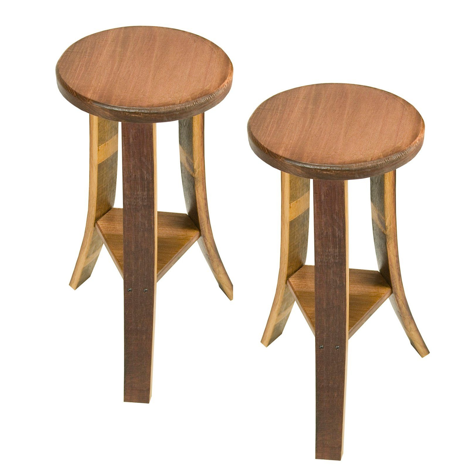 Solid Wood Handcrafted Wine Barrel Wood Stools