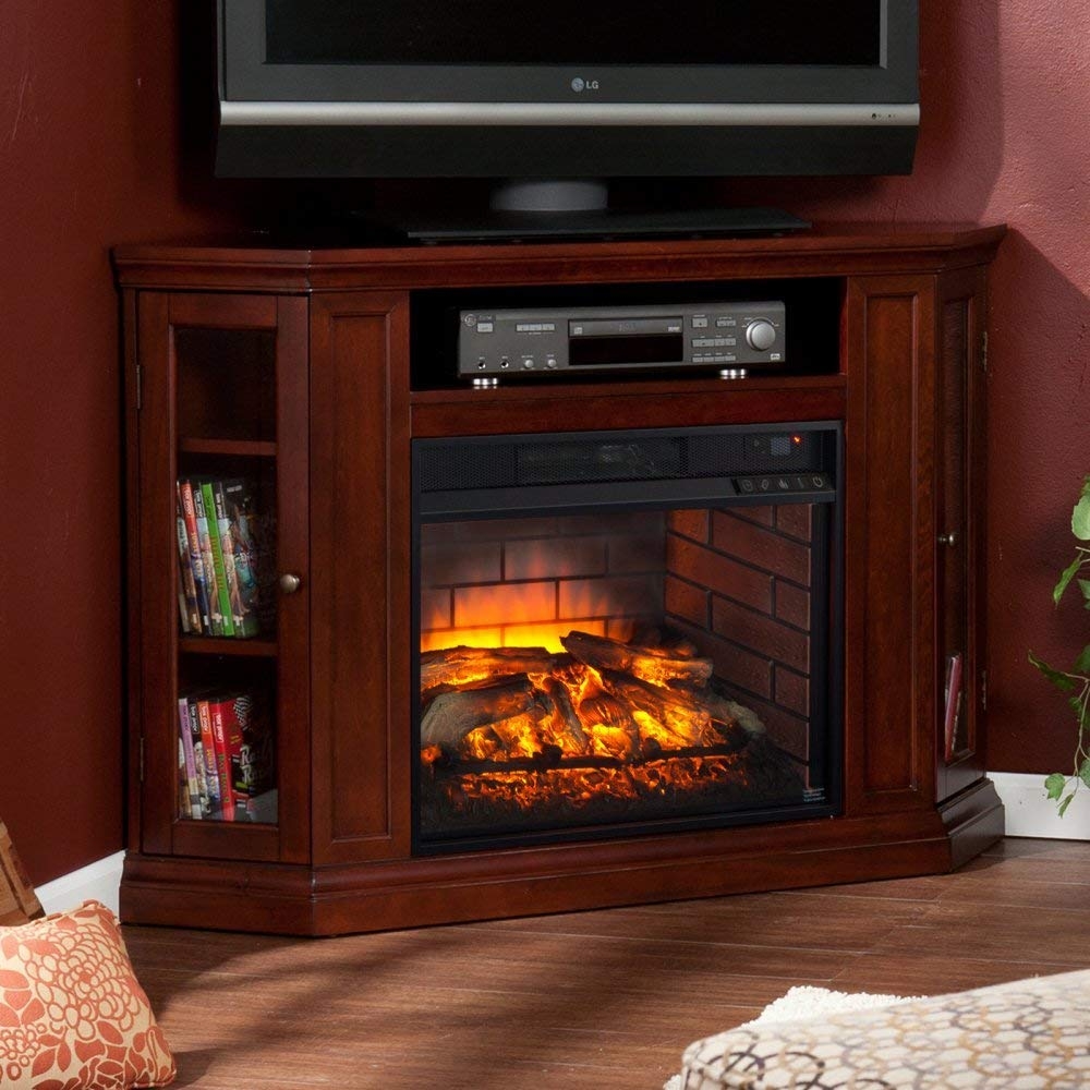 Corner Infrared Fireplace TV StandTitle